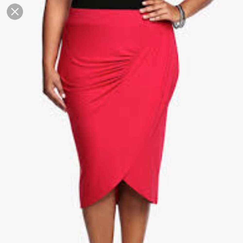 Red Torrid Tulip Pencil Skirt